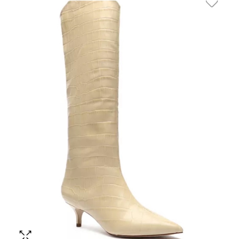 SCHUTZ Maryana Lo Crocodile-Embossed Leather Boots